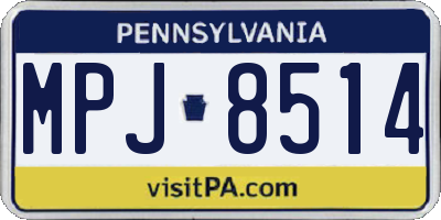 PA license plate MPJ8514
