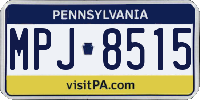 PA license plate MPJ8515