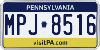 PA license plate MPJ8516