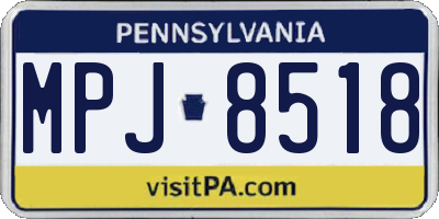 PA license plate MPJ8518