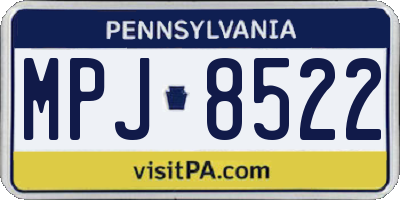 PA license plate MPJ8522