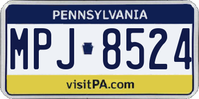 PA license plate MPJ8524