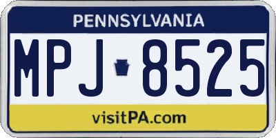 PA license plate MPJ8525