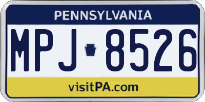 PA license plate MPJ8526