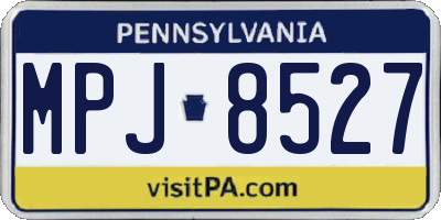 PA license plate MPJ8527