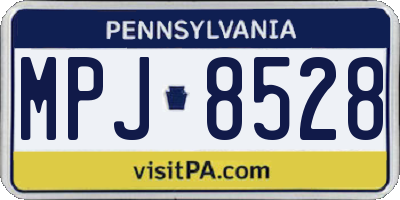 PA license plate MPJ8528