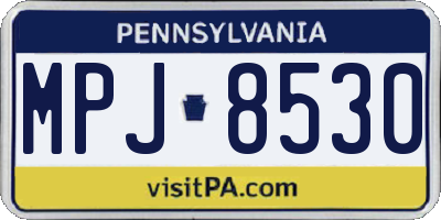 PA license plate MPJ8530