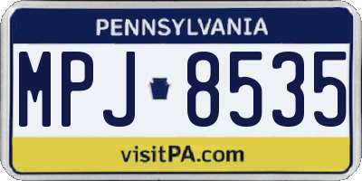 PA license plate MPJ8535