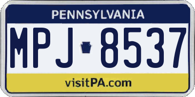 PA license plate MPJ8537