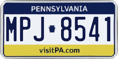 PA license plate MPJ8541