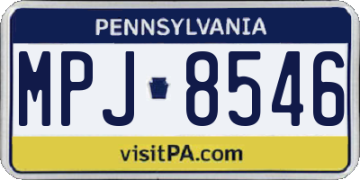 PA license plate MPJ8546