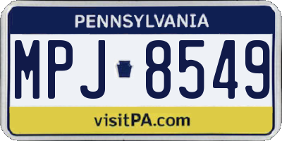 PA license plate MPJ8549