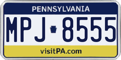 PA license plate MPJ8555