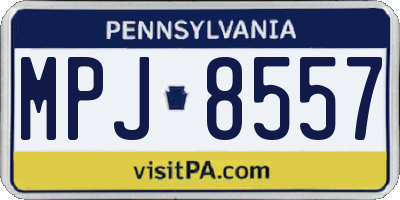 PA license plate MPJ8557