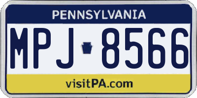 PA license plate MPJ8566