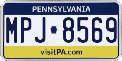 PA license plate MPJ8569