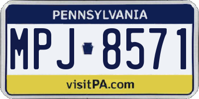 PA license plate MPJ8571