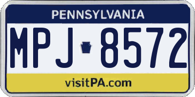 PA license plate MPJ8572