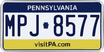 PA license plate MPJ8577