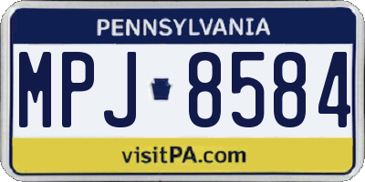 PA license plate MPJ8584