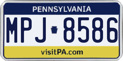 PA license plate MPJ8586