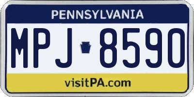 PA license plate MPJ8590