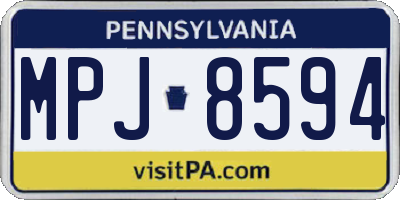 PA license plate MPJ8594