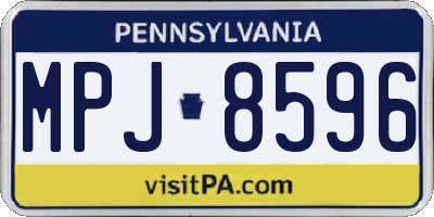 PA license plate MPJ8596
