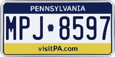 PA license plate MPJ8597