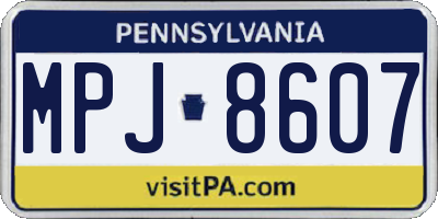 PA license plate MPJ8607