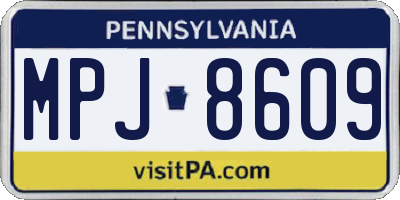 PA license plate MPJ8609