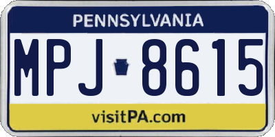PA license plate MPJ8615