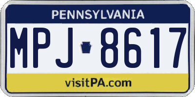 PA license plate MPJ8617