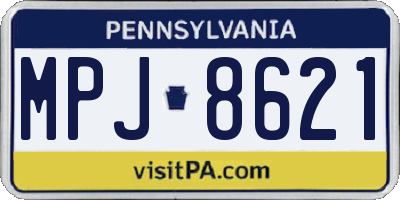 PA license plate MPJ8621