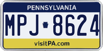 PA license plate MPJ8624