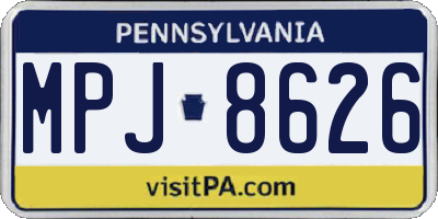 PA license plate MPJ8626