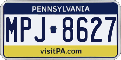 PA license plate MPJ8627