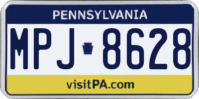 PA license plate MPJ8628