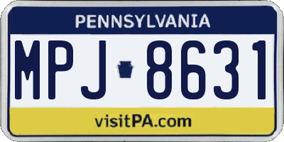 PA license plate MPJ8631