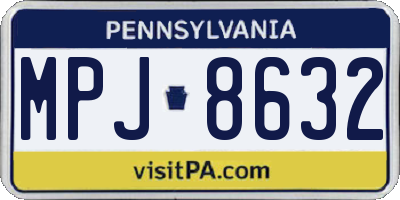 PA license plate MPJ8632