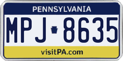 PA license plate MPJ8635