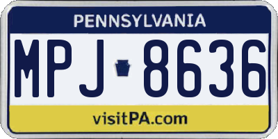 PA license plate MPJ8636