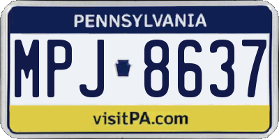 PA license plate MPJ8637