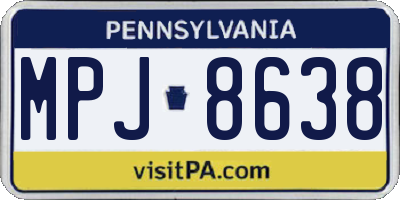 PA license plate MPJ8638
