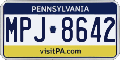 PA license plate MPJ8642