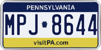 PA license plate MPJ8644