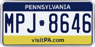 PA license plate MPJ8646