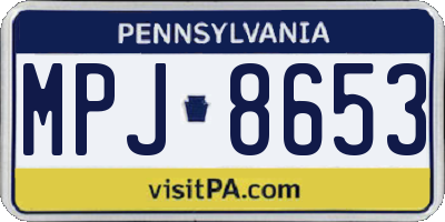 PA license plate MPJ8653
