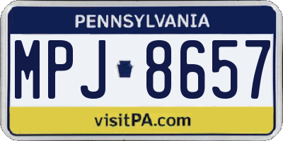 PA license plate MPJ8657