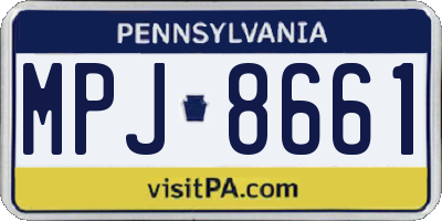 PA license plate MPJ8661